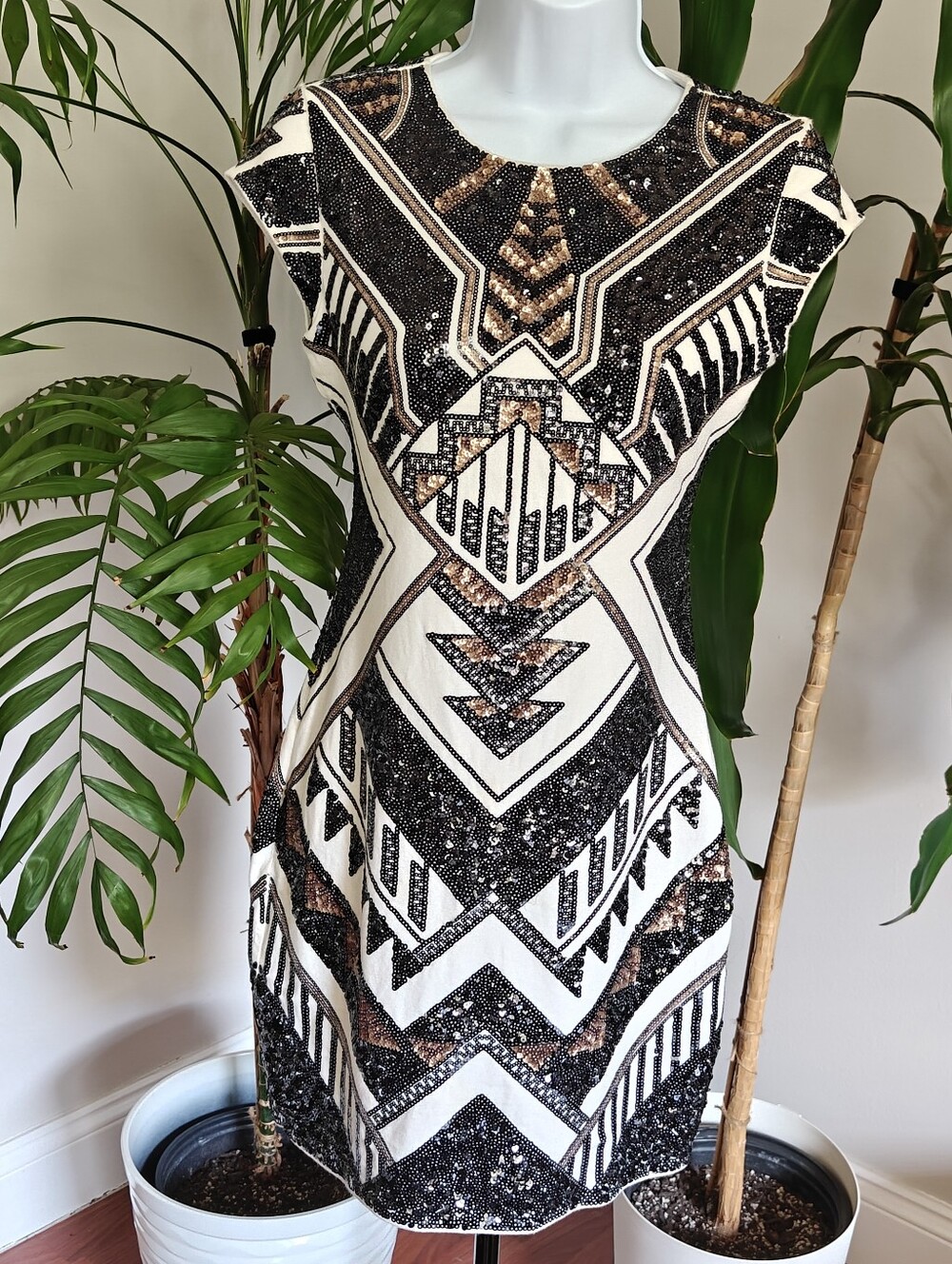 Express Tribal Sequin Mini Dress